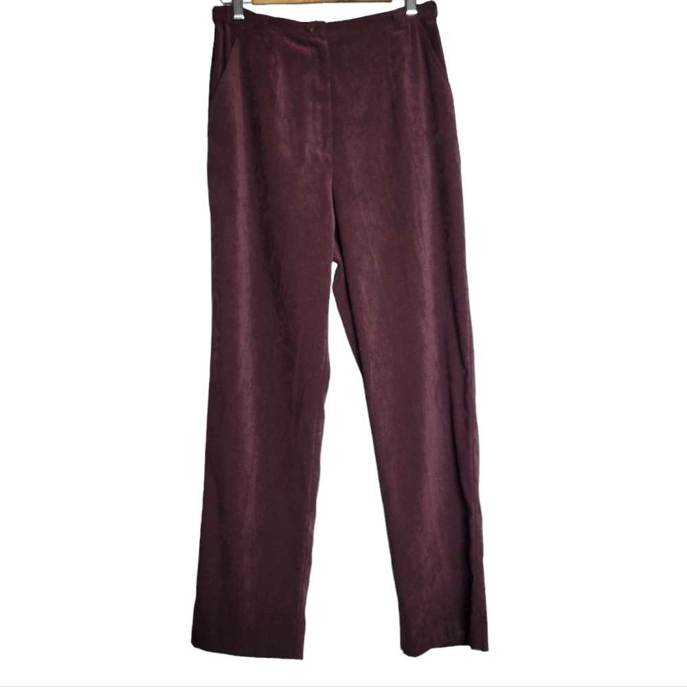 Coldwater Creek High Waisted‎ Pleated Trousers Pants Microfiber Soft Purple 12
